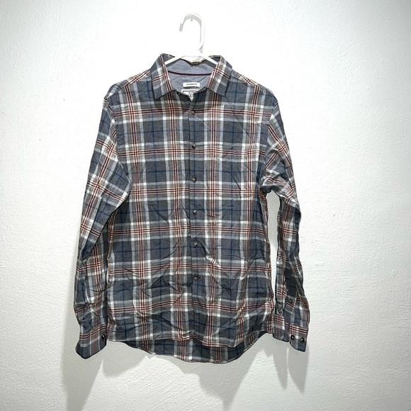 Jos A Bank Modern Fit Blue Checkered Plaid Long Sleeve Button Down Shirt - Picture 1 of 6